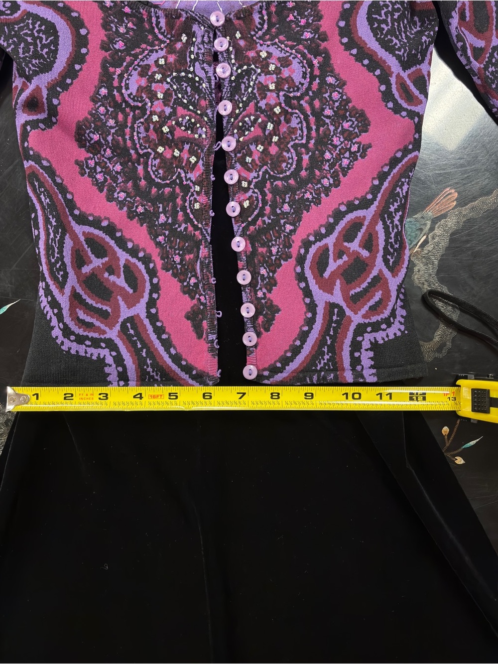 Betsey Johnson Black Slip Dress with Pink & Purple Lace Accent - Picture 11 of 16
